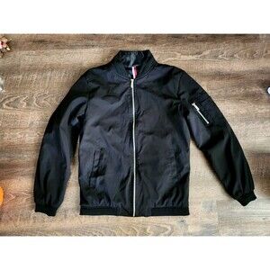 Womens L Shein Black Bomber Light Jacket